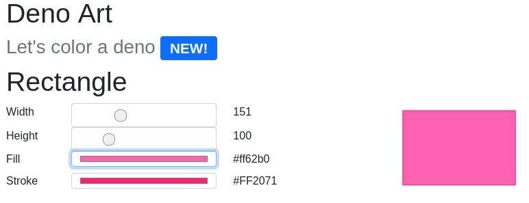 Prostokąt narysowany w aplikacji deno-react /deno-react-rect.png