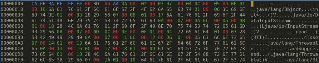 Learn what class file is. This post reveals the mystery behind class files (.class). What data is hidden inside? What can you learn about the class from .class file? /posts/jvm-spec/chapter_4_classfile_structure/hex.png