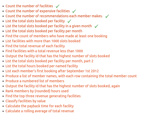 my status with agregation exercises