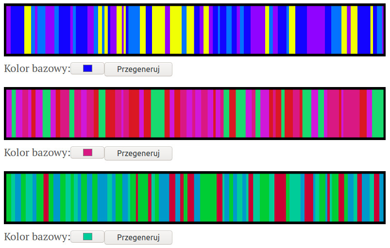 Komponenty do generowania kolorowych pasków